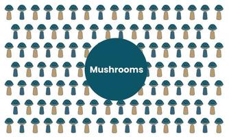 Mushrooms pattern, seamless pattern with mushrooms. Creative design for printing on fabric, Wallpaper and scrap book, fabric, wrapping, textile, wallpaper, apparel. Vector illustration.