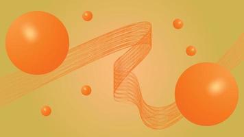 Abstract gradient 3d orange circle realistic background and wallpaper vector design illustration