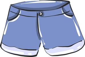 Blue shorts, illustration, vector on white background.