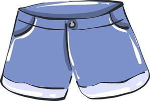 Blue shorts, illustration, vector on white background.