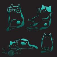 Hand draw boring cats vector