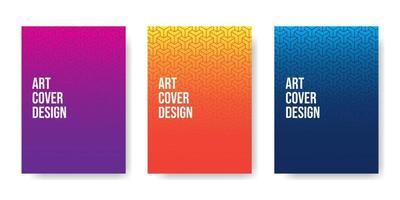 Set colorful cover design with seamless pattern. Vector illustration