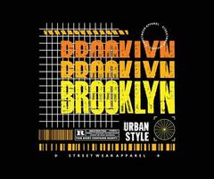 diseño gráfico estético de brooklyn para ropa creativa, para ropa de calle y diseño de camisetas de estilo urbano, sudaderas con capucha, etc. vector