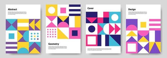 A collection of colorful abstract geometric mural design covers. Eps10 vector