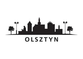 paisaje de la ciudad del horizonte de olsztyn en polonia vector