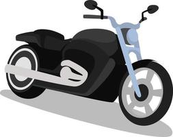 motocicleta negra, ilustración, vector sobre fondo blanco