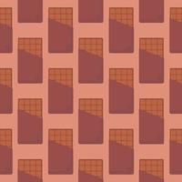 Chocolate bar pattern, illustration, vector on white background.