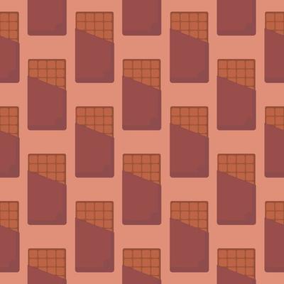 Chocolate bar pattern, illustration, vector on white background.