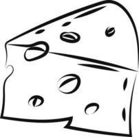 Cheese drawing, illustration, vector on white background.