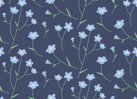 Seamless pattern with myosotis. Beautiful nature texture in flat style. vector