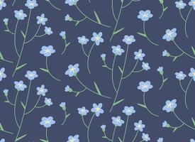 Seamless pattern with myosotis. Beautiful nature texture in flat style. vector