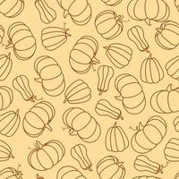 Seamless pattern with different pumpkins vector