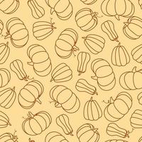 Seamless pattern with different pumpkins vector