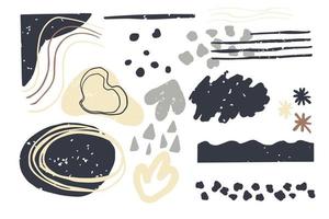 Set Trendy aesthetic organic shapes abstract splodge elements textured collection bohemian isolated on white background. minimal forms element for design. Vector illustration