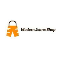 logotipo de la tienda en línea de jeans modernos vector