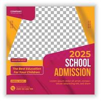 School admission social media post design template vector