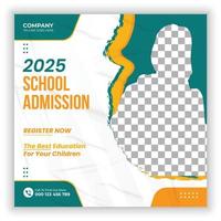 School admission social media post design template vector