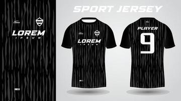 diseño de camiseta deportiva de camisa negra vector