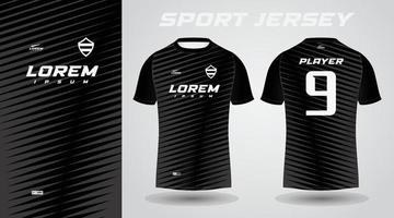 diseño de camiseta deportiva de camisa negra vector