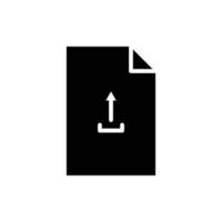 Paper document glyph icon illustration with Up arrow direction. icon related to upload file, upload document. Simple vector design editable. Pixel perfect at 32 x 32