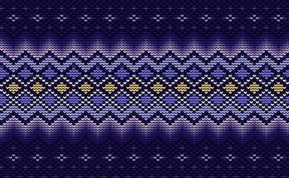 Cross stitch ethnic pattern, Vector Knitted triangle background, Purple pattern geometric decoration