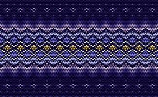 Cross stitch ethnic pattern, Vector Knitted triangle background, Purple pattern geometric decoration