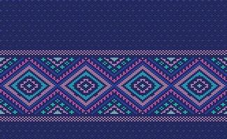 Vector cross stitch beautiful background, Knitted ethnic pattern, Embroidery decoration oriental style