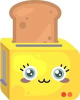 Yellow toaster, illustration, vector on white background