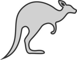 Grey kangaroo, illustration, vector on white background.