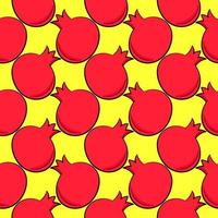 Pomegranate pattern, seamless pattern on yellow background. vector