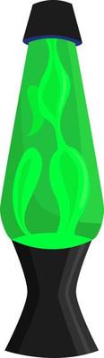 Green lava lamp, illustration, vector on white background