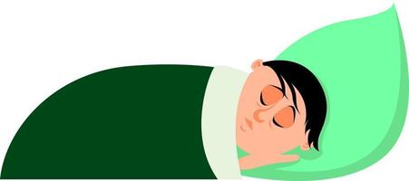 Sleeping boy, illustration, vector on white background.