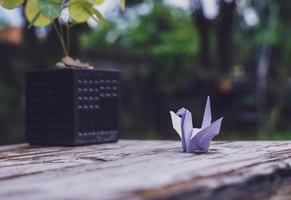 The origami bird is believed to be a sacred bird and a symbol of longevity, hope, good luck and peace photo