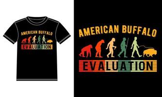 camiseta de evaluación de búfalo americano vector