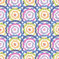 Psychedelic multicoloured round shapes seamless pattern. vector