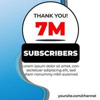 thank you 7 million subscribers background illustrator. First half thousand followers congratulation card vector