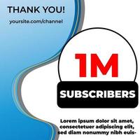 thank you 1 million subscribers background illustrator. First half thousand followers congratulation card vector