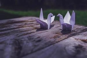 The origami bird is believed to be a sacred bird and a symbol of longevity, hope, good luck and peace photo