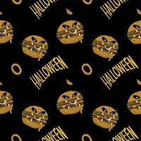 seamless pattern halloween vector