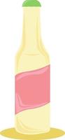 Botella de sidra, ilustración, vector sobre fondo blanco.