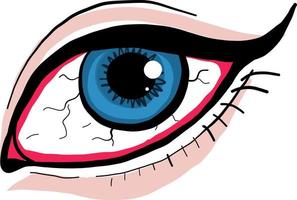 ojos azules, ilustración, vector sobre fondo blanco.