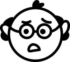 Little nerd boy, icon illustration, vector on white background