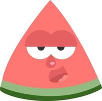 Bored slice of watermelon, illustration, vector, on a white background. vector