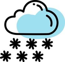 Snow cloud, illustration, vector on a white background.