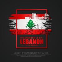 Lebanon Independence day greeting card Template vector