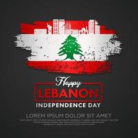 Lebanon Independence day greeting card Template vector