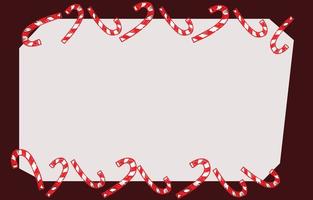 Christmas and Happy New Year blank paper background or greeting card, decorated with candy cane , vector illustration background.