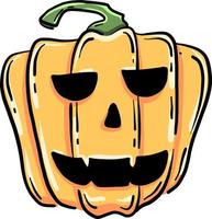 Halloween pumpkin, illustration, vector on white background