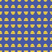 Cute cat head pattern, illustration, vector on white background