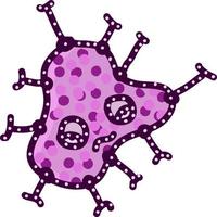 Sad virus, illustration, vector on white background